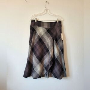 NEW East 5th Plaid Skirt Assymetric Hem Schoolgirl Retro Checkered Academia 10